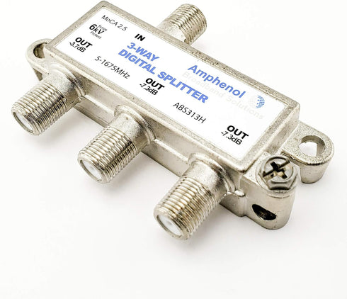 Amphenol 3-Way Digital Coaxial Splitter MoCA 2.5 ABS313H...