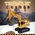 Remote Control Excavator Toy, RC Construction - Metal Shovel Digger Vehicles with Lights Sounds and 360° Rotation Digging Sand, Christmas Birthday...