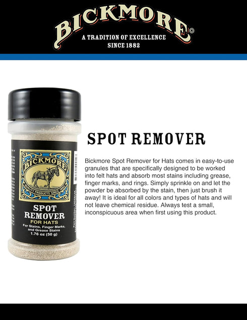 Bickmore Spot Remover for Hats- Cleans and Removes Stains, Grease, Finger Marks and Rings from Felt Cowboy Hats...