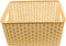 YBM Home Small Plastic Rattan Storage Box Basket Organizer, Beige - 1 Pack...