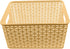 YBM Home Small Plastic Rattan Storage Box Basket Organizer, Beige - 1 Pack...