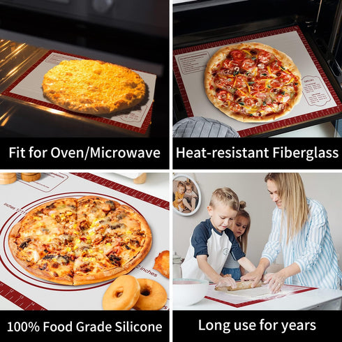Silicone Baking Mat, Non Stick Pastry Mat Sheet for Dough Rolling, Nonslip Fondant/Pie Crust Mat, Counter Mat Oven Liner Mat for Making Cookies Ma...