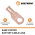 SELTERM 10pcs 4 AWG - 5/16" Stud (Wide Pad) - Battery Lugs, Heavy Duty Wire Lugs, Ring Terminals, Battery Cable Ends,4 Guage Terminals, UL Bare Co...