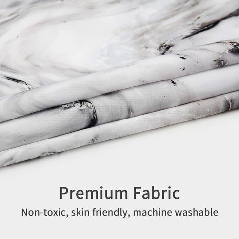 MitoVilla Grey Marble Shower Curtain Set, Abstract Modern Shower Curtain for Bathroom Decor, Luxury Standard Shower Curtain for Bathtub, Waterproo...