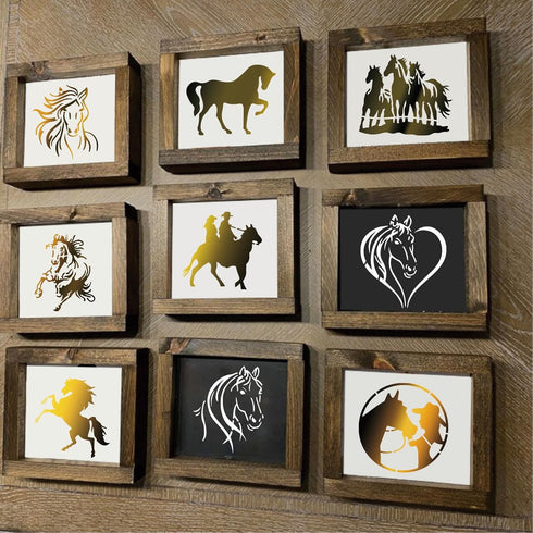 65 Pieces Horse Stencils for Painting on Wood, Horse Head Template Reusable Horse Drawing Animal Painting Stencil for DIY Crafts Scrapbooks Wood H...