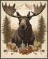Posterizer 1 pcs- Big moose with a background of jungle and mountains-Art for Animal Lovers-Floral Botanical Art- Gift for Men Women Teens-Decor ...
