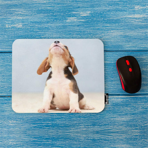 Puppy Dog Mouse Pad Small Cute Beagle Puppy Dog Looking Up Decor Gaming Mouse Pad Rectangle Non-Slip Rubber Mousepad for Computers Laptop 7.9x9.5 ...