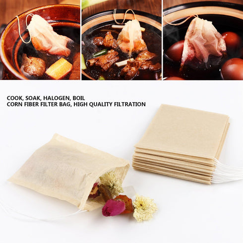 300PCS Tea Filter Bags, Disposable Paper Tea Bag with Drawstring Safe Strong Penetration Unbleached Paper for Loose Leaf Tea and Coffee?6x8CM?...