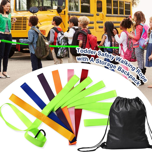 Safety Walking Rope with Colorful Handles for Daycare Teacher and Schools Designed (12 Children and 2 Adults)...