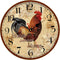 TAHEAT 14 Inch Rustic Rooster Wall Clock Retro Silent Non Ticking Easy to Read Clock, Battery Operated Decorative Wall Clocks for Kitchen/Living R...