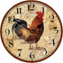 TAHEAT 14 Inch Rustic Rooster Wall Clock Retro Silent Non Ticking Easy to Read Clock, Battery Operated Decorative Wall Clocks for Kitchen/Living R...