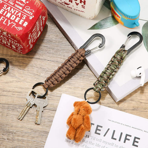 Hicarer 10 Pieces Paracord Keychain Quick Release Key Clip Lanyard Key Ring Hook Heavy Duty Keychain for Men Women Sports...