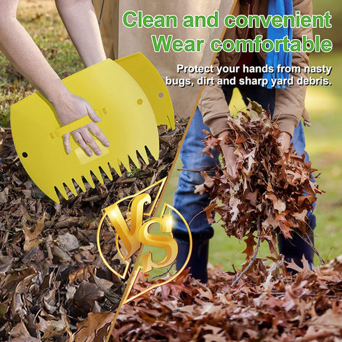 Garden and Yard Leaf Scoops Hand Rakes, Large Sized, Multiple Use for Leaves, Lawn Debris and Trash Pick Up Good Use 1 Pair...