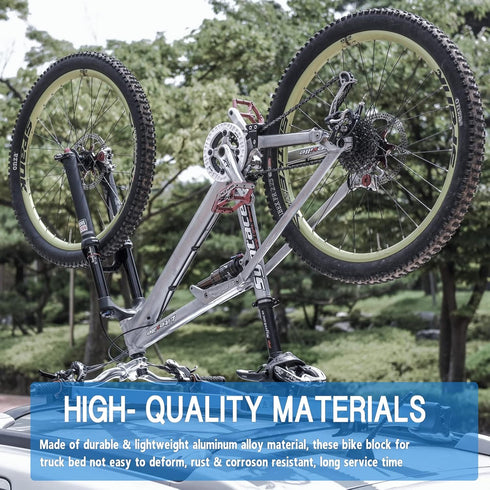 Bike Quick Release Fork Mount Block, Aluminum Alloy Bicycle Front Fork, Block Car Roof Rack Support Bike Stand Holder with Adapters,for Truck/Trai...