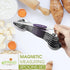 Spring Chef Purple Stainless Steel Magnetic Measuring Spoons Set of 8 with Leveler, Dual Sided Metal Teaspoon & Tablespoon Measuring Spoons, Kitch...