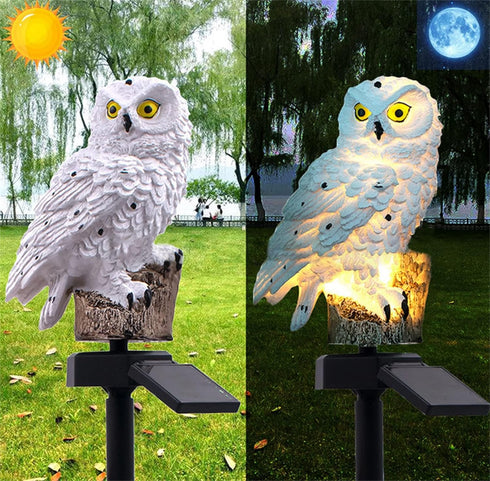 Outdoor Owl Solar Light, Owl Solar Garden Light, Waterproof Decoration with Stakes, Waterproof Warm White LED Light for Garden, Yard, Sidewalk Dec...