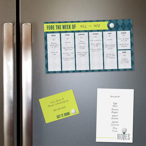 Golf Themed Sticky Note Ensemble Set/Sports Repositionable Notepad Desk Set / 5 Athletic Designs in Various Sizes/Made in USA...