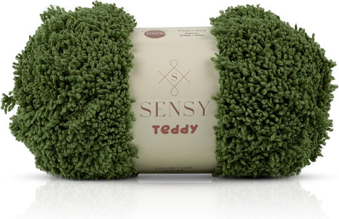 Sensy Teddy Yarn for Crocheting, Sheepy Yarn, Sherpa Fleece Yarn, Soft Fluffy and Cozy Yarn, Baby Blanket Yarn, Amigurumi Yarn, 3.5 oz, 109 Yards,...