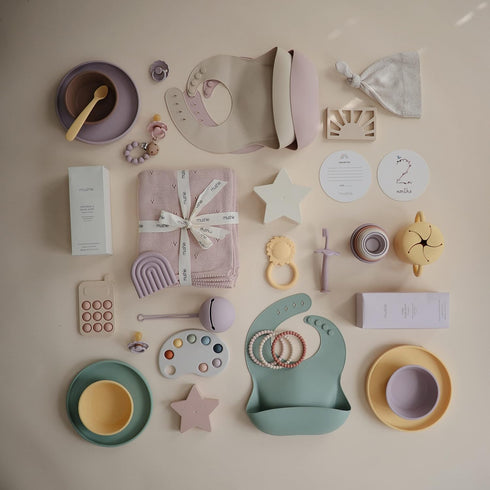 mushie Classic Silicone Suction Plate | BPA-Free Non-Slip Design (Cambridge Blue)...