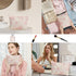LYDZTION Pink Flower Makeup Bag Cosmetic Bag for Women,Large Capacity Canvas Makeup Bags Travel Toiletry Bag Accessories Organizer...