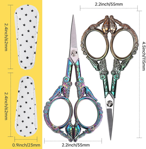 Small Embroidery Scissors with Cover -Cute and Comfortable handles with Sturdy and Sharp Tips for Precise Cutting, Perfect Size for Keeping in You...
