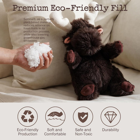 Moose Heart Beat Dog Toy for Puppy - Soft Plush Stuffed Animal Dog Pal with Heartbeat for Puppy Small Medium Large Breed, Ideal for Comfort & Anxi...