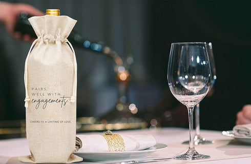 Wedding Gift Wine Bags, Burlap Wine Bottle Cover Bag For Engagement, Bridal Shower, Bridesmaid, Bachelorette Party Favor, 1 Pc Wine Bag (A32)...