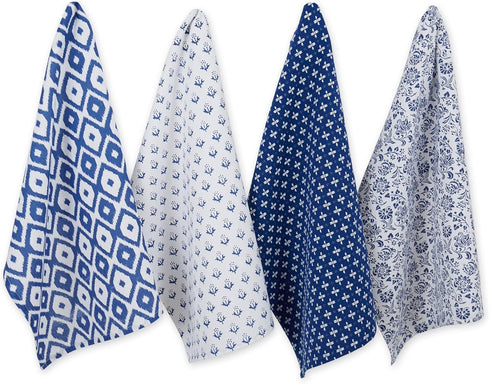DII Tunisia Blue Market Tabletop and Kitchen Collection, Dishtowel Set, 18x28, Blue Market, Set of 4...