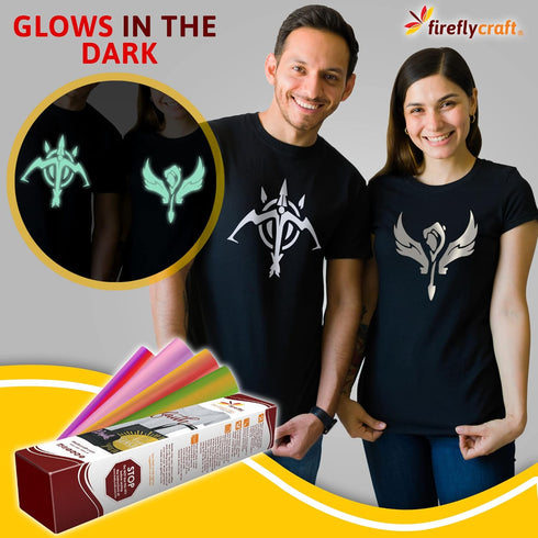 Firefly Craft Reflective Heat Transfer Vinyl (Silver) — HTV Vinyl for Plotter Printer and Die-Cut Machine — Iron On or Heat Press Vinyl for Shirts...