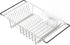 SIMPLE HOUSEWARE Large Over Sink Counter Top Stainless Steel Dish Drainer Drying Rack with Utensil Holder, Chrome...