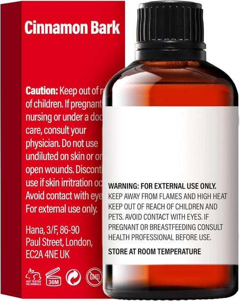 H’ana Cinnamon Bark Essential Oil for Diffuser - 100% Natural Cinnamon Bark Oil for Skin, Aromatherapy, Bath Bombs, Soaps & Candles (1 fl oz)...