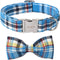 Unique style paws Plaid Dog Collar with Bow Pet Gift Adjustable Soft and Comfy Bowtie Collars for Small Medium Large Dogs...