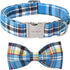 Unique style paws Plaid Dog Collar with Bow Pet Gift Adjustable Soft and Comfy Bowtie Collars for Small Medium Large Dogs (XS)...