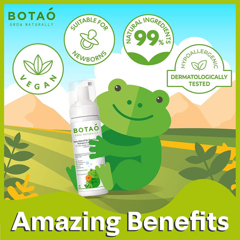Baby Sensitive Tear Free Foaming natural Shampoo & Body Wash – Fragrance Free 99% Natural Ingredients Ultra Gentle Vegan Baby Shampoo & Body Wash...