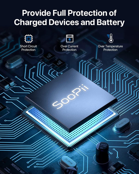 SooPii 40W USB Charging Station,4 Port USB Charger Station with One Port QC 3.0 for Multiple Devices,4 Mixed Charging Cables Included,Compatible w...