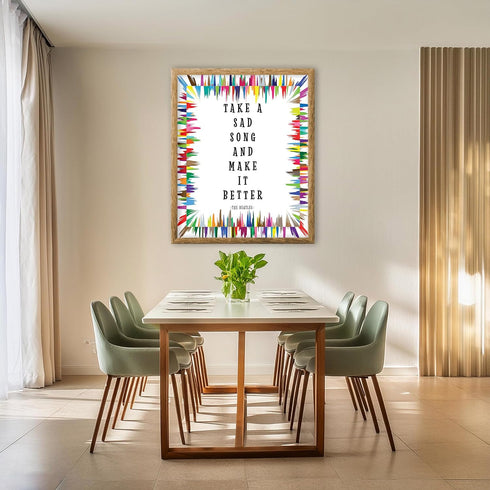 Posterizer 1 pcs-Hey Jude-Take a Bad Song, Make It Better-The Beatles-Musical Art Collection-Quotes-Gift for Music Fans- Decor for Gym, Studio- un...