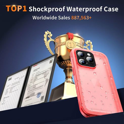 Cozycase Compatible with iPhone 13 Pro Max Waterproof Case - Full Body Dustproof Shockproof Built-in Screen Protector Rugged Waterproof Case for i...