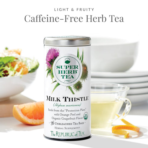 The Republic of Tea - Organic Milk Thistle SuperHerb Tea Tin, 36 Herbal Tea Bags, Naturally Caffeine-Free...