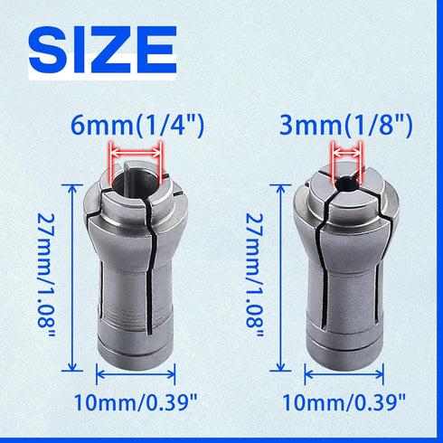 SPEEDWOX 4PCS Die Grinder Collet Adapter Chuck Collet Grinding Machine Clamping Collet Adapter Die Grinder Tool Small Grinder Collet Set 1/4 To 1/...