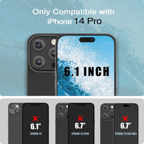 SURPHY 3 Pack Compatible with iPhone 14 Pro Screen Protector (6.1 inch 2022), HD Clear Tempered Glass Designed for iPhone 14 Pro (HD Clear)...