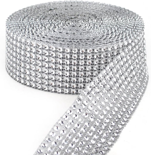 8 Row 10 Yard Rhinestones Diamonds Ribbon Bling Wrap for Crafts for Wedding Cakes, Birthday Decorations, Baby Shower Events,Party Supplies, Arts R...