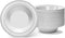 Silver Rimmed White Bowls - 5 ounce - 50 Count - Hard Plastic - Disposable or Reusable - Dessert Bowls - Salad Bowls- Cereal Bowls - Pasta Bowls...