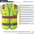 JKSafety 9 Pockets Security Hi-Vis Reflective Safety Vest | HQ Mesh Lite Neon Yellow Body Color Orange Trimming | ANSI/ISEA Compliance (JK100 SEC ...