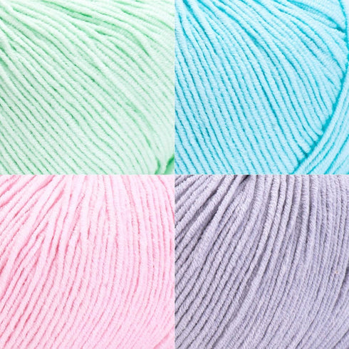 Hello Jeans 4 Skeins Different Color Bundle Yarn - Amigurumi Turkish Yarn - 4x 50gr, 160m/175yds - 55% Cotton & 45% Poliacrylic - Fine (2) - Yarn ...