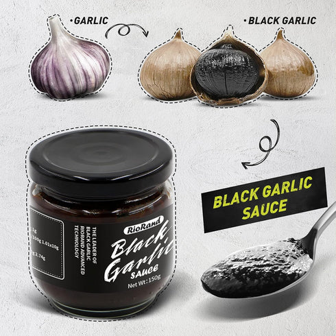 RioRand Black Garlic Sauce 150g/5.29oz Black Garlic Puree Canned...