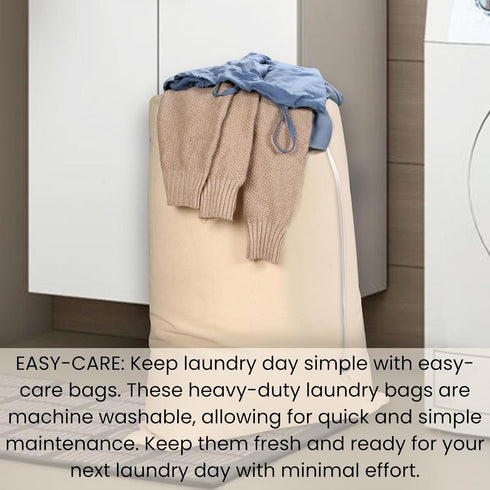 Cotton Clinic 2 Pack Set Cotton Laundry Bags for Delicates, Laundry Bags Canvas Extra Large 24"x36", Multi Purpose Bags, Heavy Duty Natural Drawst...