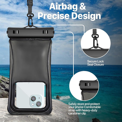 NEPHI IP68 Waterproof Phone Pouch 2 Pack-Up to 7.0"?Adjustable Neck Lanyard Floating Waterproof Phone Case for iPhone,Phone Dry Bags for Vacation ...
