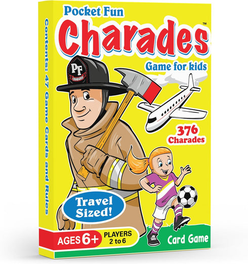 Pocket Fun Charades, a Family Game for Kids Ages 6 & Up – Travel Ready – No Reading is Required to Play – Great for Vacations, a Gift or Party Gam...