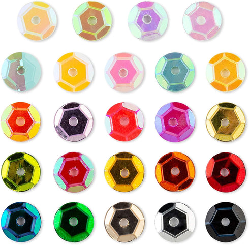Crafare 6mm Loose Cup Sequins for Crafts 16800PCS Rainbow Sequin Bulk Iridescent Spangles Mixed 24 Color for Home DIY Sewing Arts...