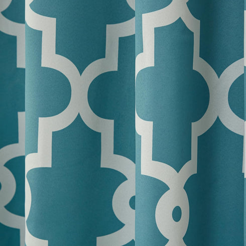 TOWN & COUNTRY EVERYDAY Ironwork Geo Trellis Sateen Indoor Curtains, Room Darkening Blackout, Grommet Top, Energy Efficient, 2-Pack Set, 52"x96", ...